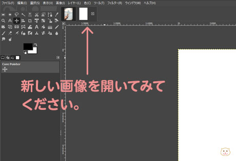 コピーできたかどうか確認するために、新しい画像を開いてみてください。