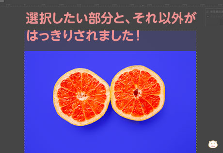 選択したい部分と、それ以外が はっきりされました！