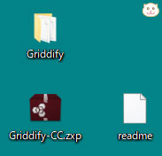 Griddify-CC.zipというファイルを解凍すると、三つのファイルが出てきます。